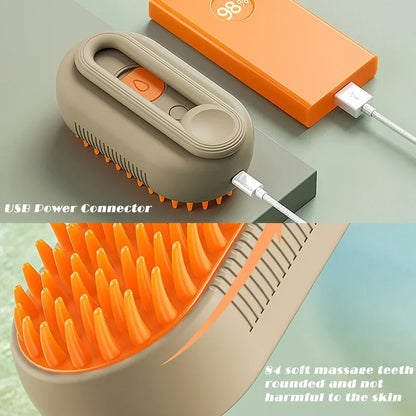 Cepillo de Vapor Pro 3-en-1 para Perros y Gatos