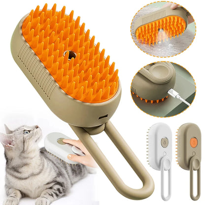 Cepillo de Vapor Pro 3-en-1 para Perros y Gatos