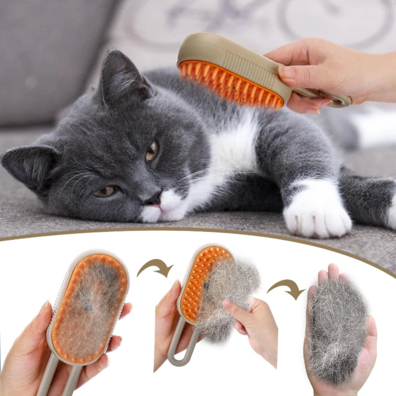 Cepillo de Vapor Pro 3-en-1 para Perros y Gatos